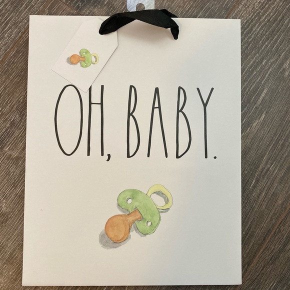 RAE DUNN “OH, BABY” PAPER GIFT BAG - 8” x 10”